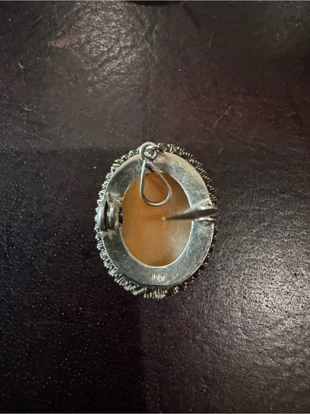 Sterling silver cameo pin
